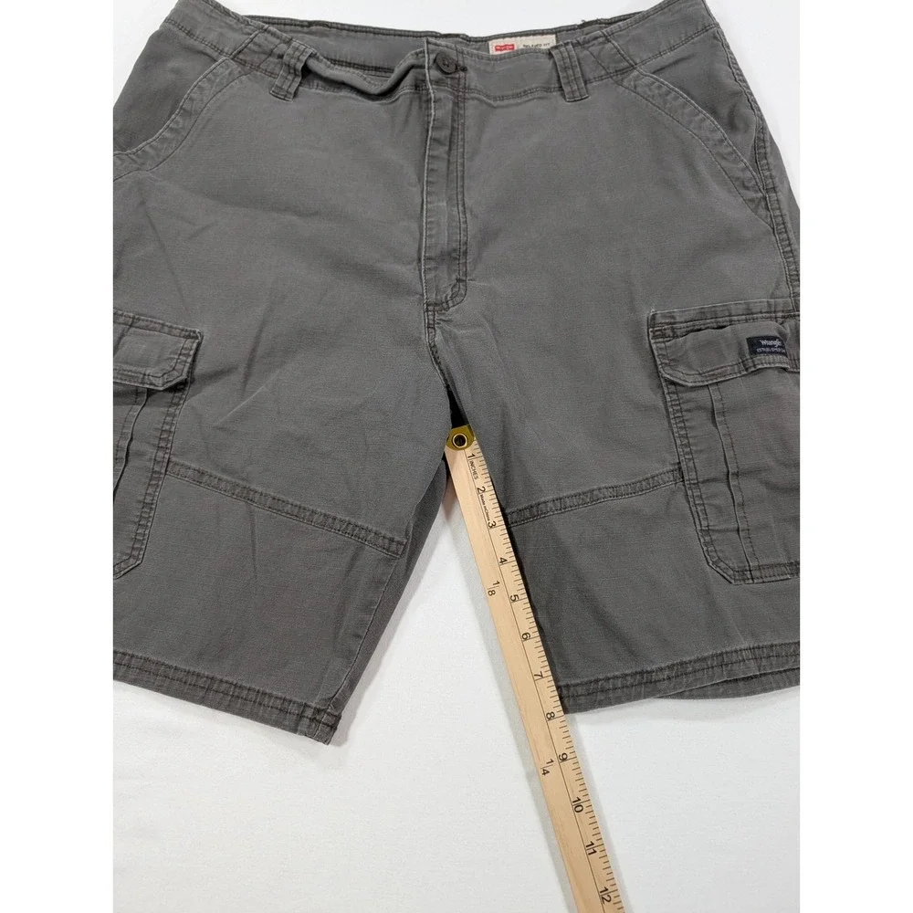 Wrangler Mens Relaxed Fit Cargo Shorts Gray Ripstop Work Casual Size 38